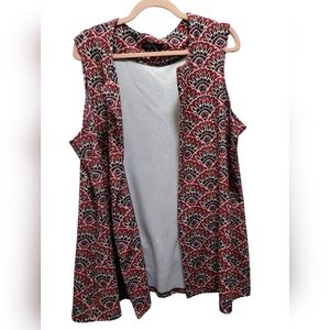 Slynki Brand Cardigan Sleeveless Women  Open Front Size Xl Red